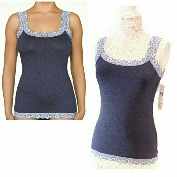 Hanky Panky Tops - NWT-HANKY PANKY SEXY CHAMBRAY & LACE TANK TOP